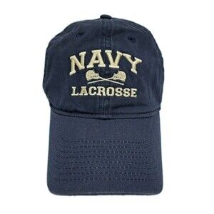 Navy Lacrosse Blue Cap Hat Sports Military Embroidery Strapback Legacy Vintage